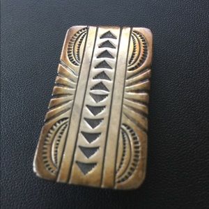 Southwest Mix Metal Etched Silver Money Clip